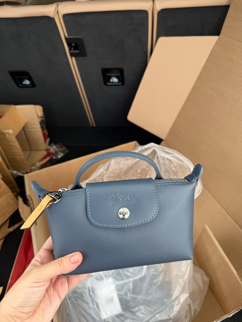 Longchamp Mini Top-Handle Bag in Slate Blue